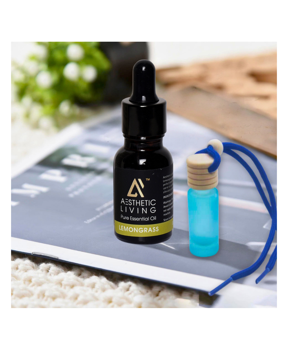 Aesthetic Living Car Aromatizer Diffuser Bottle with Lemongrass Essential Oil - 15 ml-picture-18