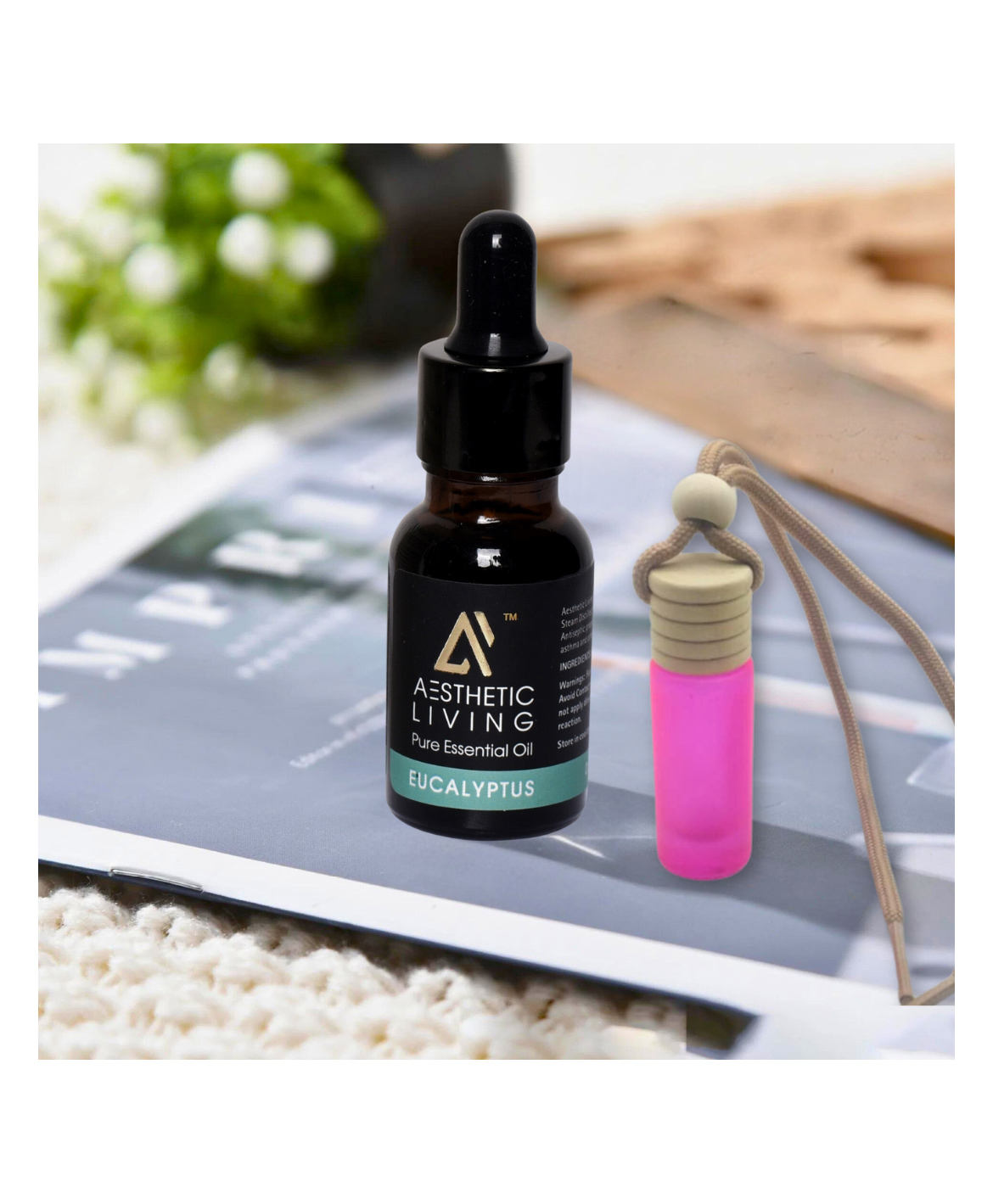 Aesthetic Living Car Aromatizer Diffuser Bottle with Eucalyptus Essential Oil - 15 ml-image-6