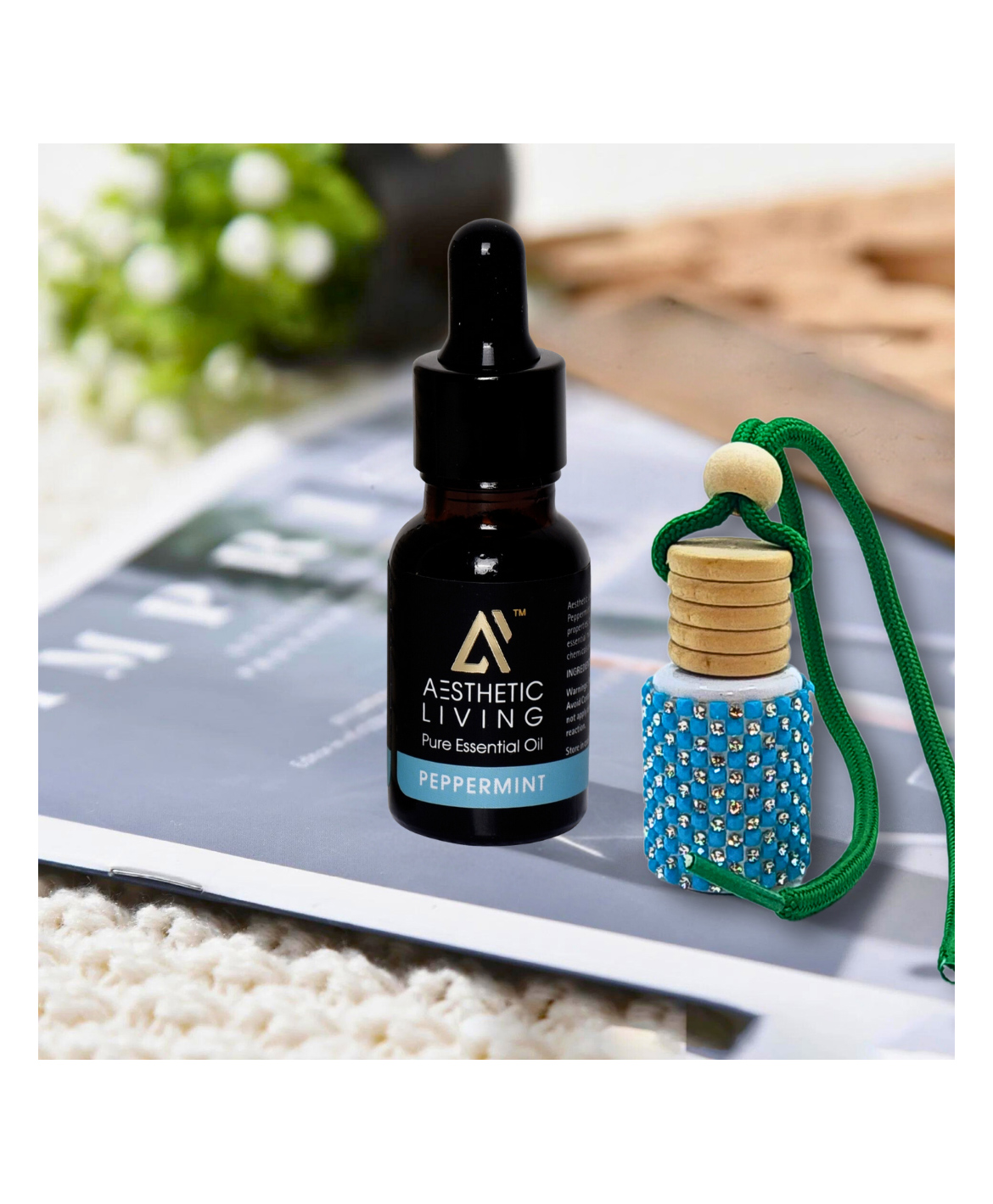 Aesthetic Living Car Aromatizer Diffuser Bottle with Peppermint Essential Oil - 12ml-picture-23