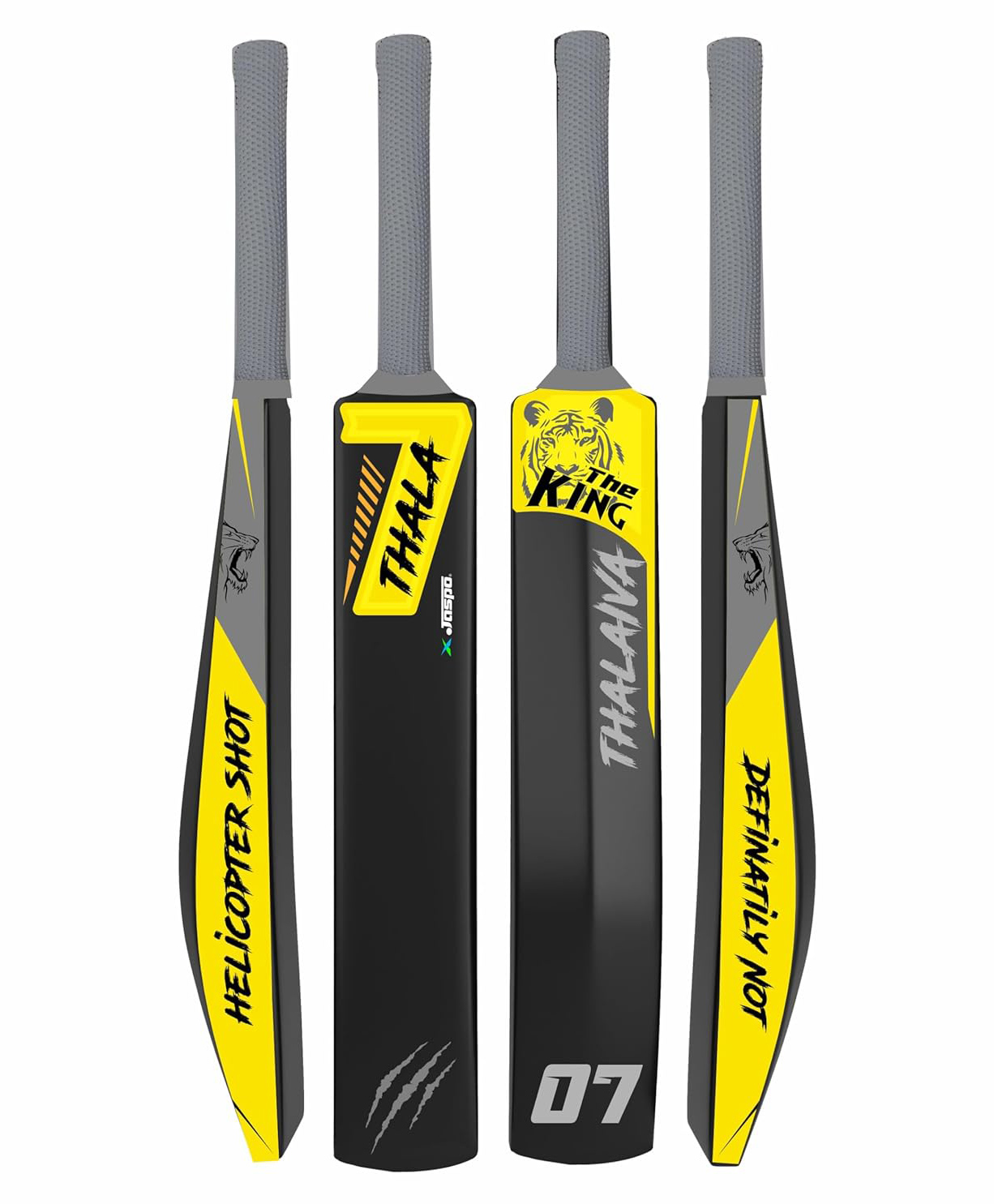 Jaspo Thala  Premium Hard Plastic Cricket Full Size Bat - Black & Yellow-image-21