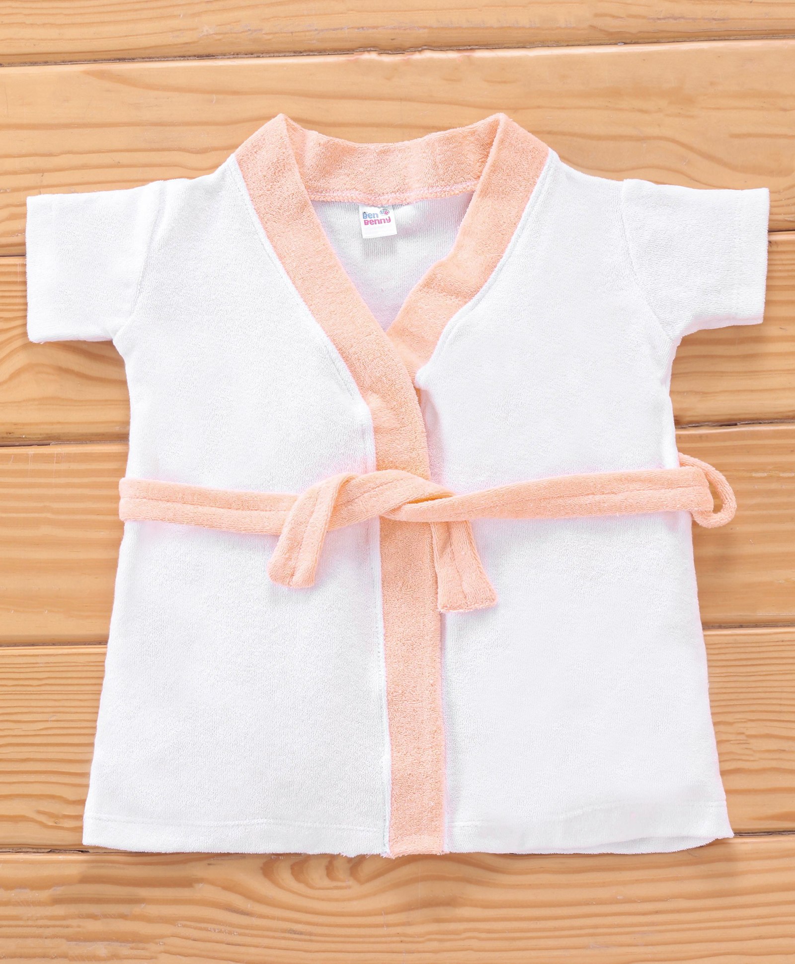 Ben Benny Half Sleeves Solid Colour Bath Robe- White-picture-17