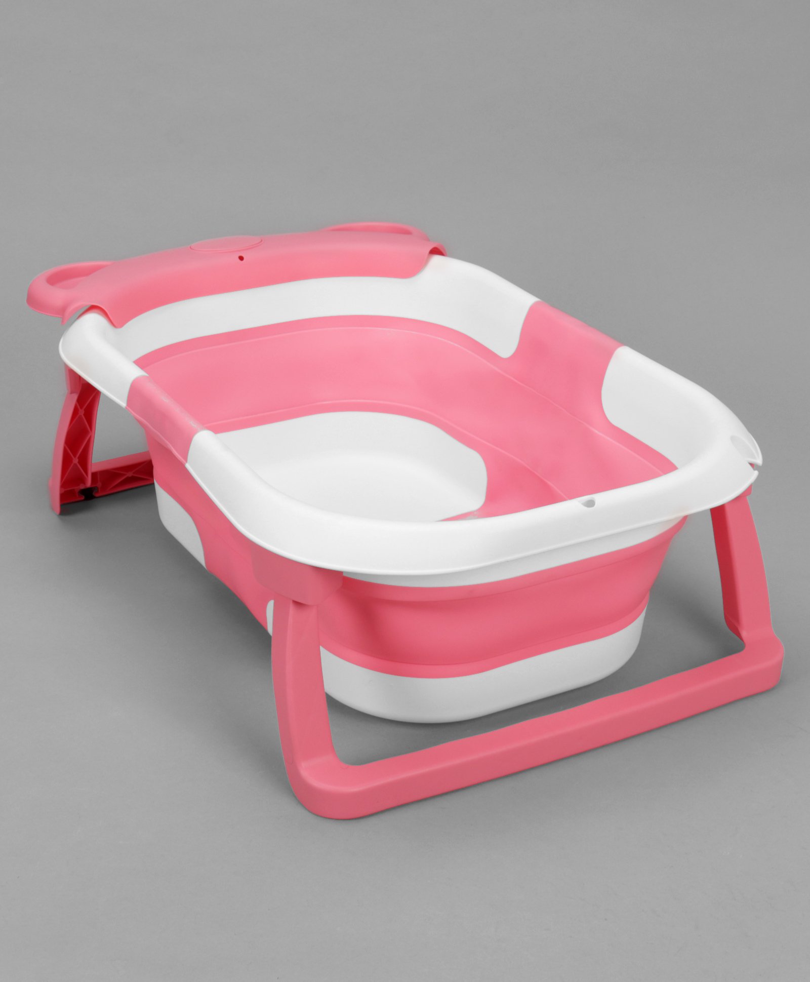Double Folding Baby Bath Tub with Drain Plug - Pink-image-35