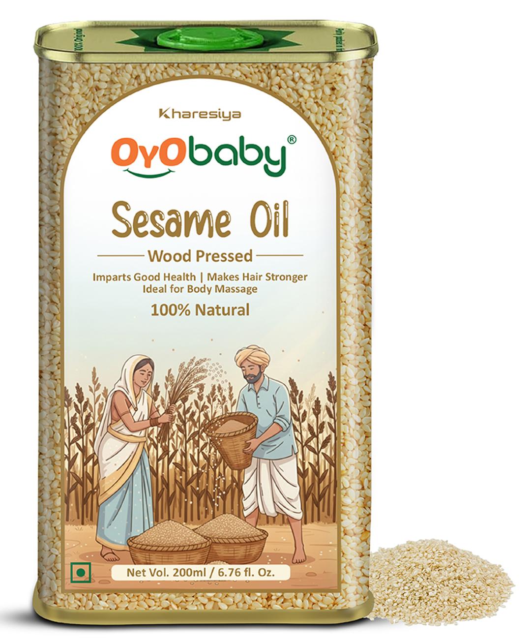 OYO BABY 0 Oyo Baby Unrefined and Unfiltered Wood Pressed 100% Natural and Chemical Free Sesame Oil Extract with Kachi Ghani 200ml-picture-20