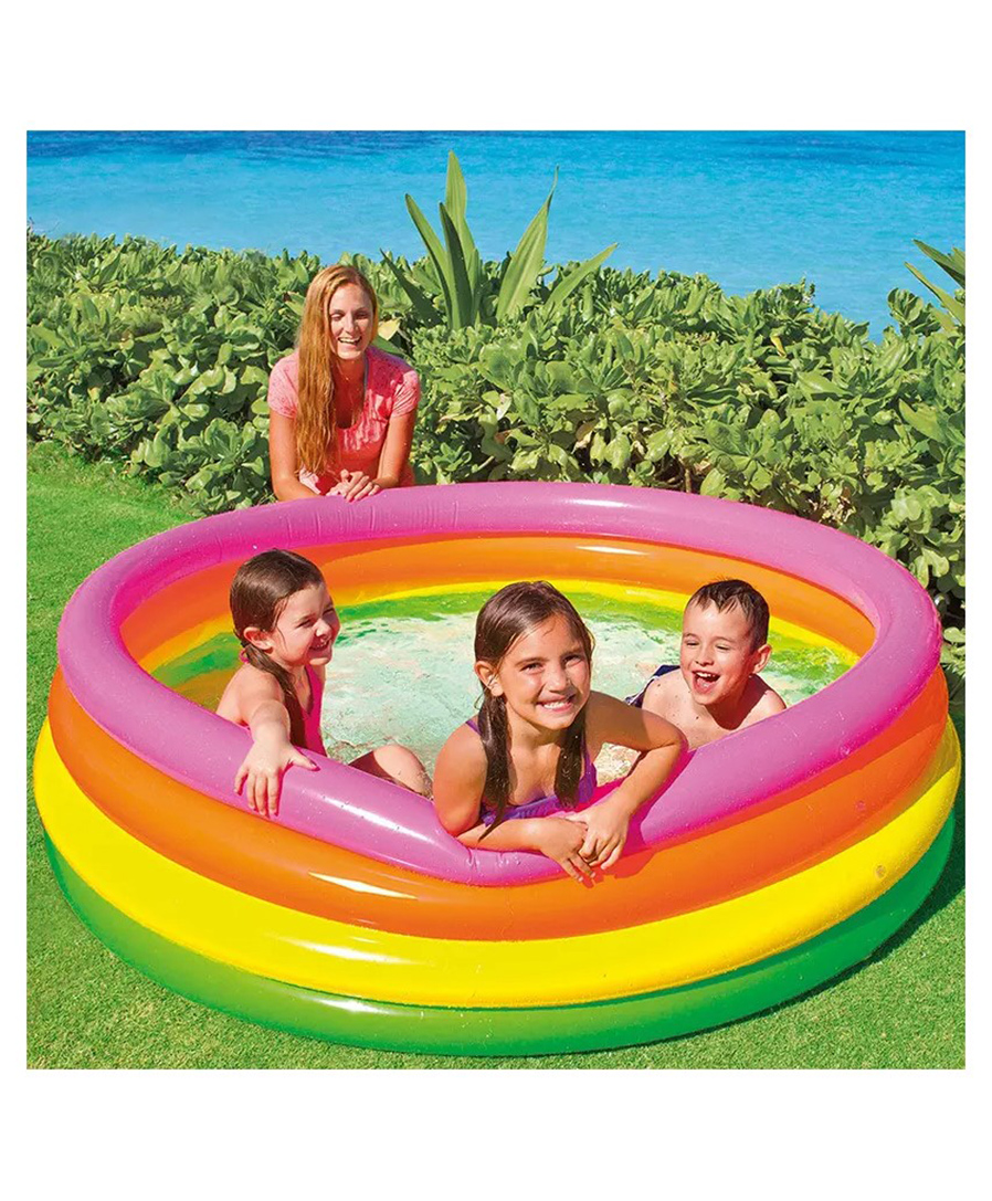 Intex Inflatable Swimming Sunset Glow Water Pool Floater For Kids And Babies  Multicolor-picture-16