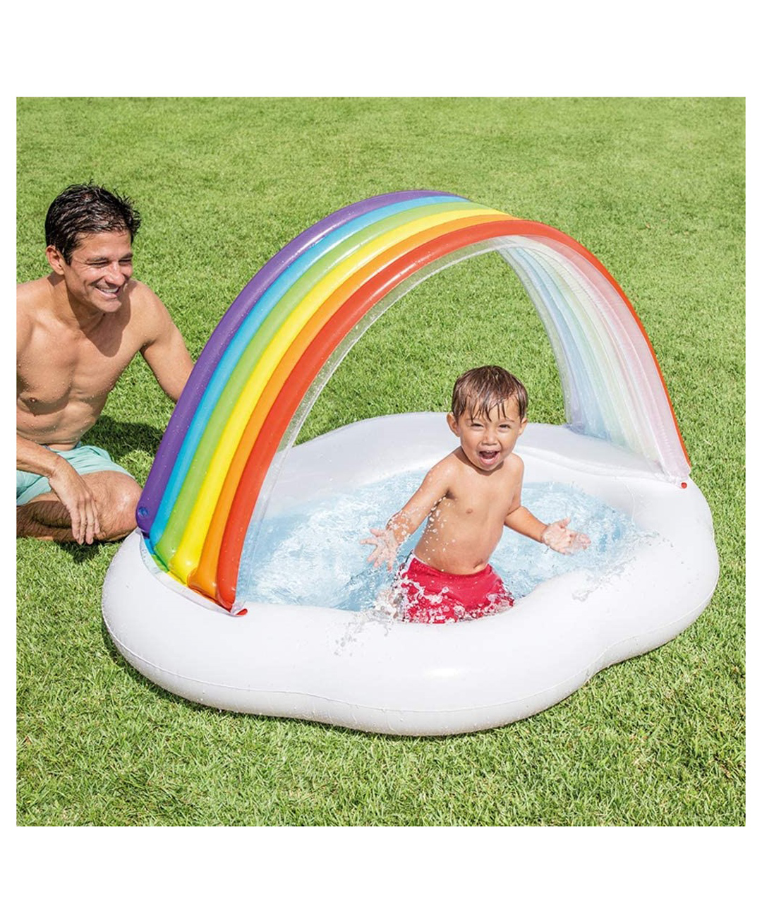 Intex Inflatable Rainbow Cloud Baby Water Pool For Kids And Babies  Multicolor-picture-14