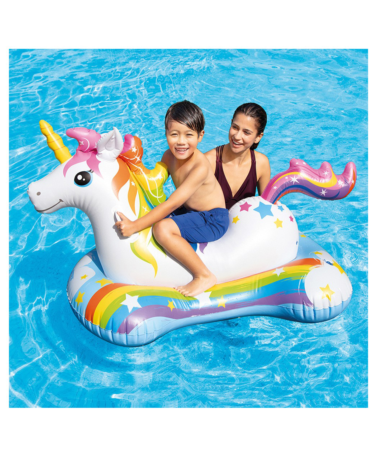 Intex Inflatable Magical Unicorn Ride-On Water Pool Floater For Kids  Multicolor-picture-35