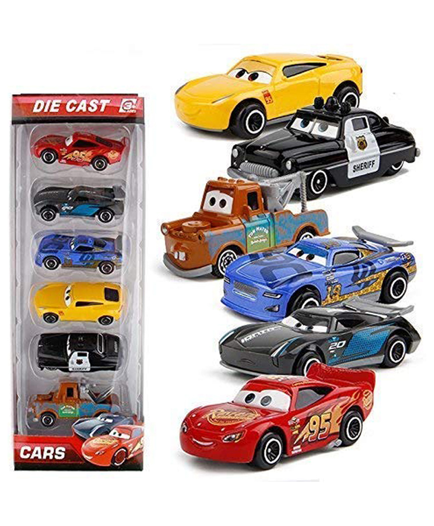 AKN TOYS Set of 6 Free Wheel High Speed Unbreakable Die Cast Mini Metal Toy Car ( Color May Vary)-image-14
