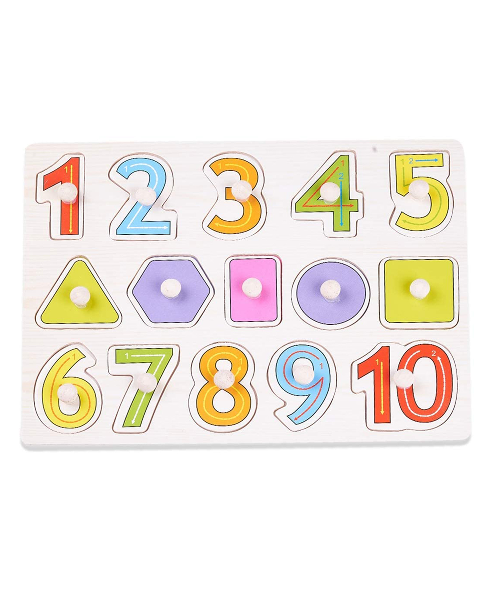 Baybee 2 in 1 Wooden Number and Shape Puzzles for Kids, Wooden Numbers and Shape Puzzles Learning Toys Preschool Education Puzzle Board Wooden Number Counting Puzzle for Boys Girls-picture-27