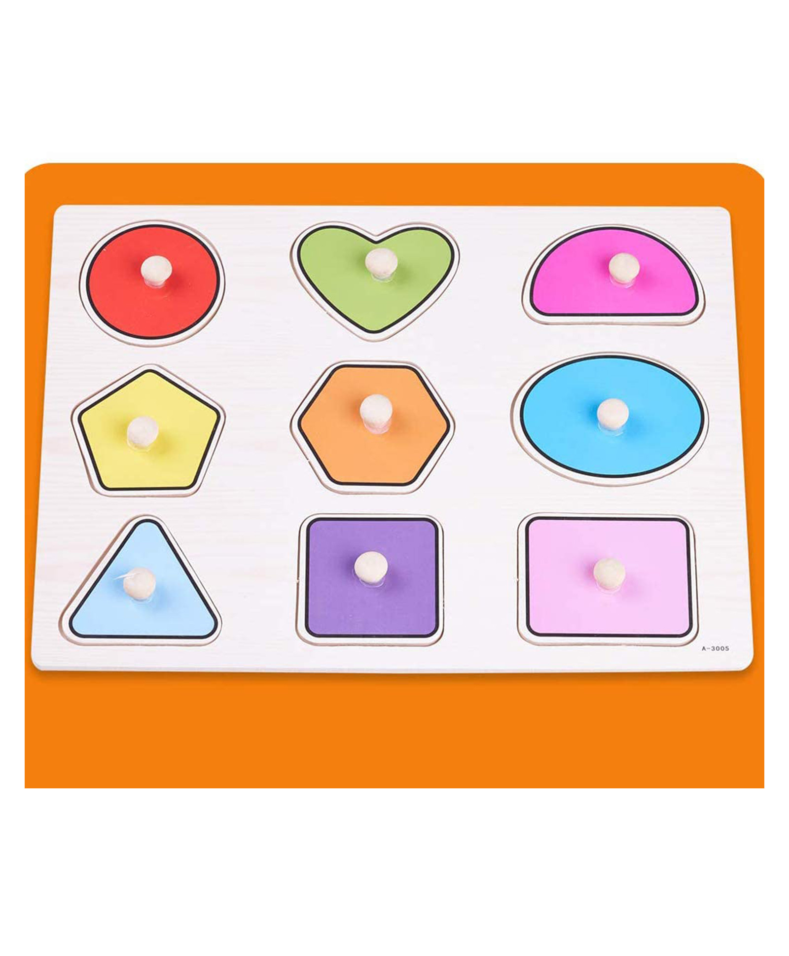 Baybee Wooden 3D Shapes And Color Puzzles for Kids Multicolour - 9 Pieces-image-43