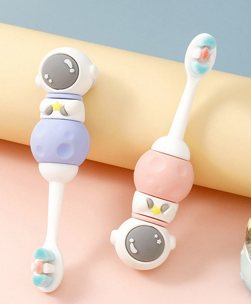 SKB Astronaut Design Cute & Soft Tooth Brush - Pink & Blue-picture-10