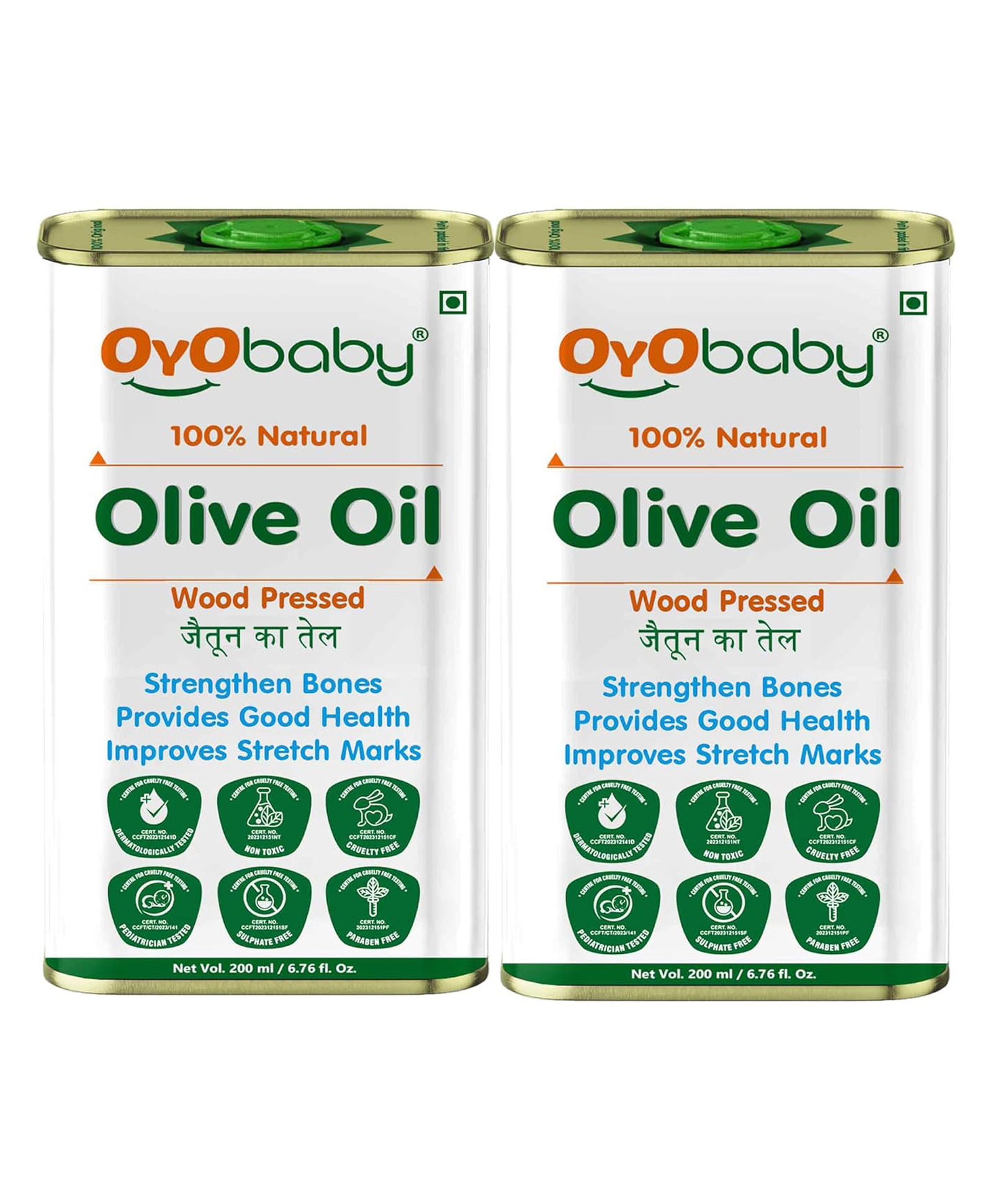 Oyo Baby Cold Pressed Baby Olive Oil For Baby Massage Skin and Hair Olive Oil Pack of 2- 400 ml-picture-25