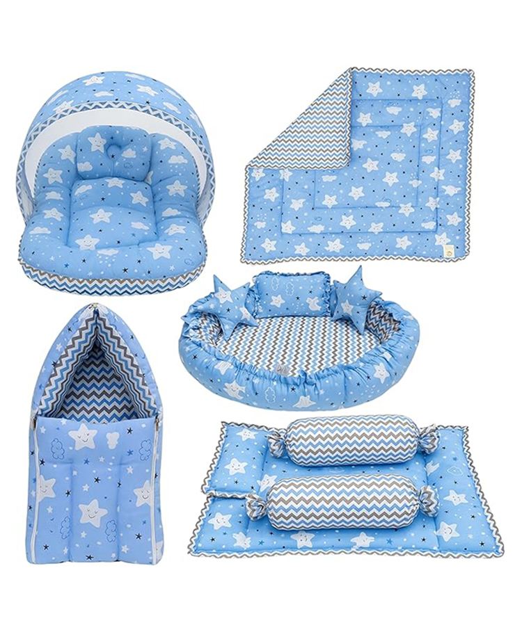 Fareto Complete Bedding Set essentials Combo For Baby - Cloud Blue-picture-24