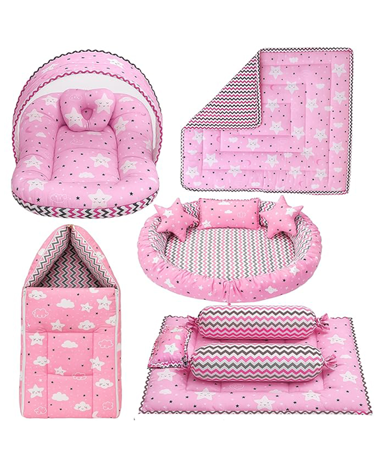 Fareto Complete Bedding Set essentials Combo For Baby - Cloud Pink-picture-23