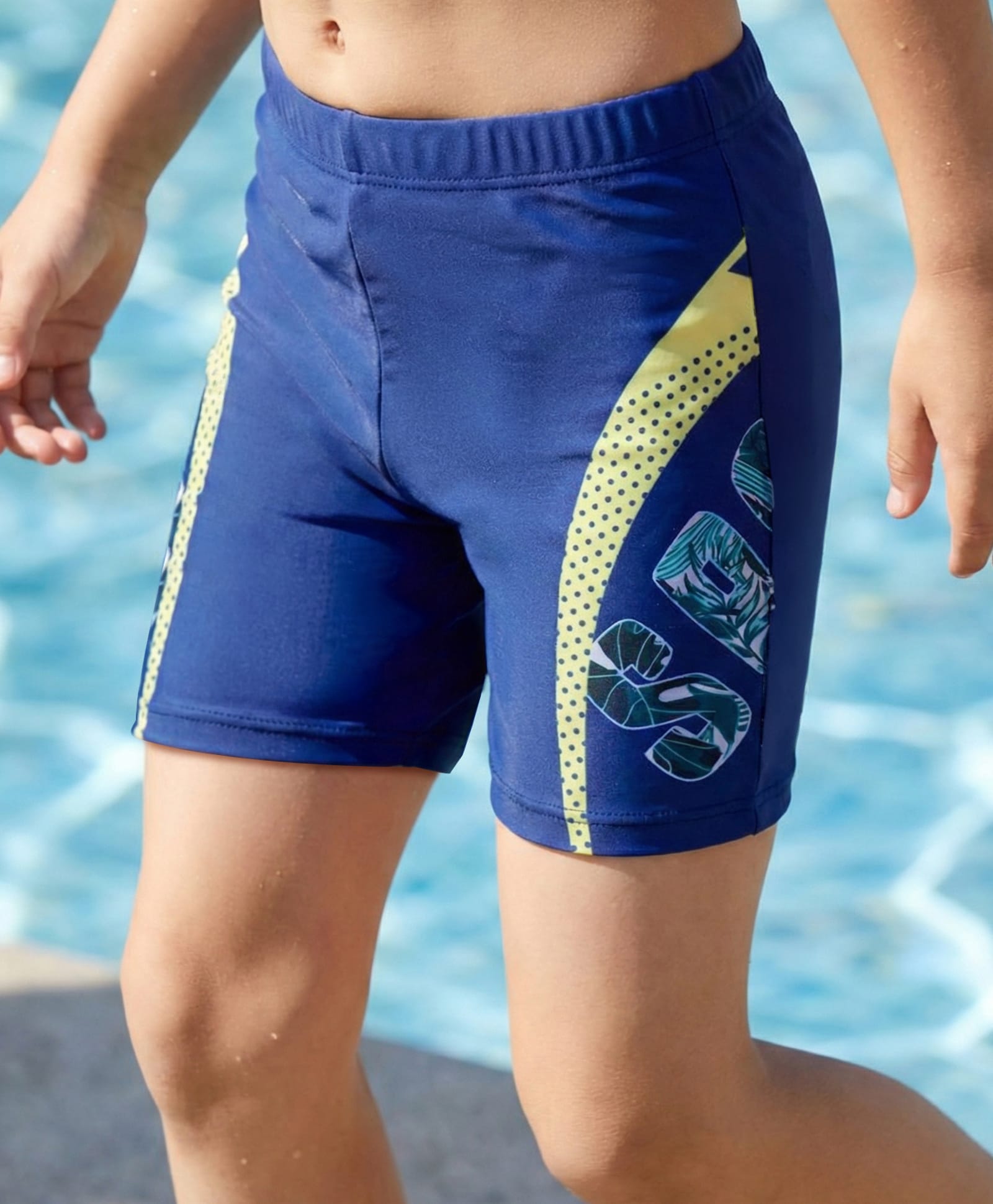 Pine Kids Swimming Trunks with Text Print-  Navy Blue-image-12