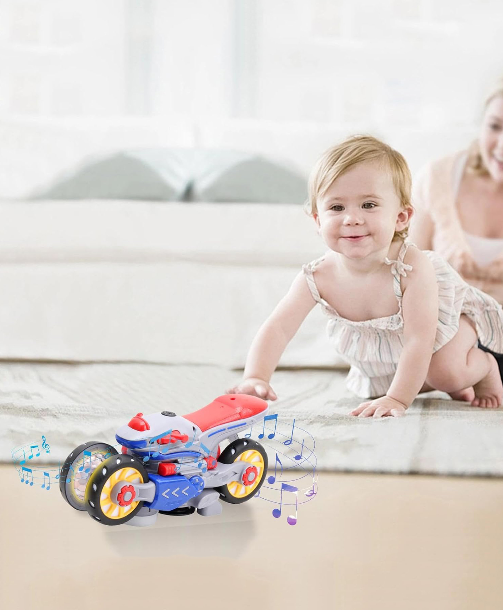 Sanjary Musical Stop Motor Flying with Sound & Light Rotating Four Wheel Toy for kids (Color May Vary)-image-45