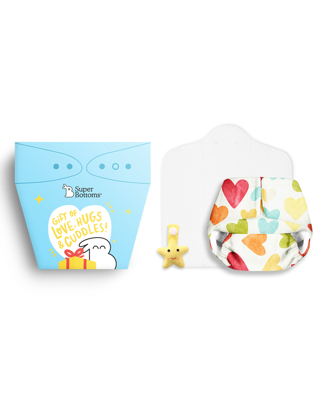 SuperBottoms Gift Pack- Reusable Newborn UNO Cloth Diaper & Cute Charmling - 3 Pieces-image-30