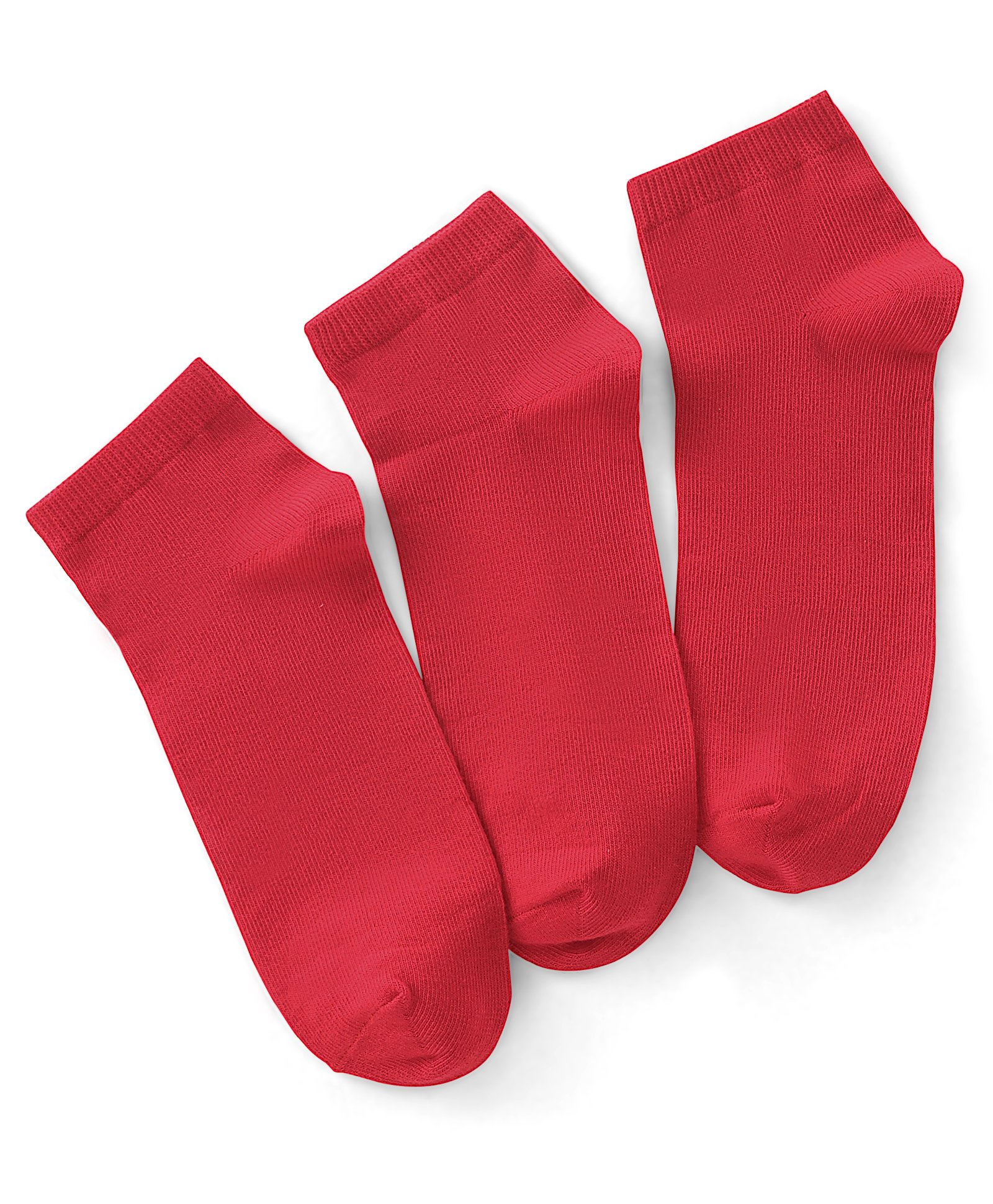 Pine Kids Cotton Blend Knit Low Ankle Length Solid Color School Socks Set Pack of 3 - Red-image-38