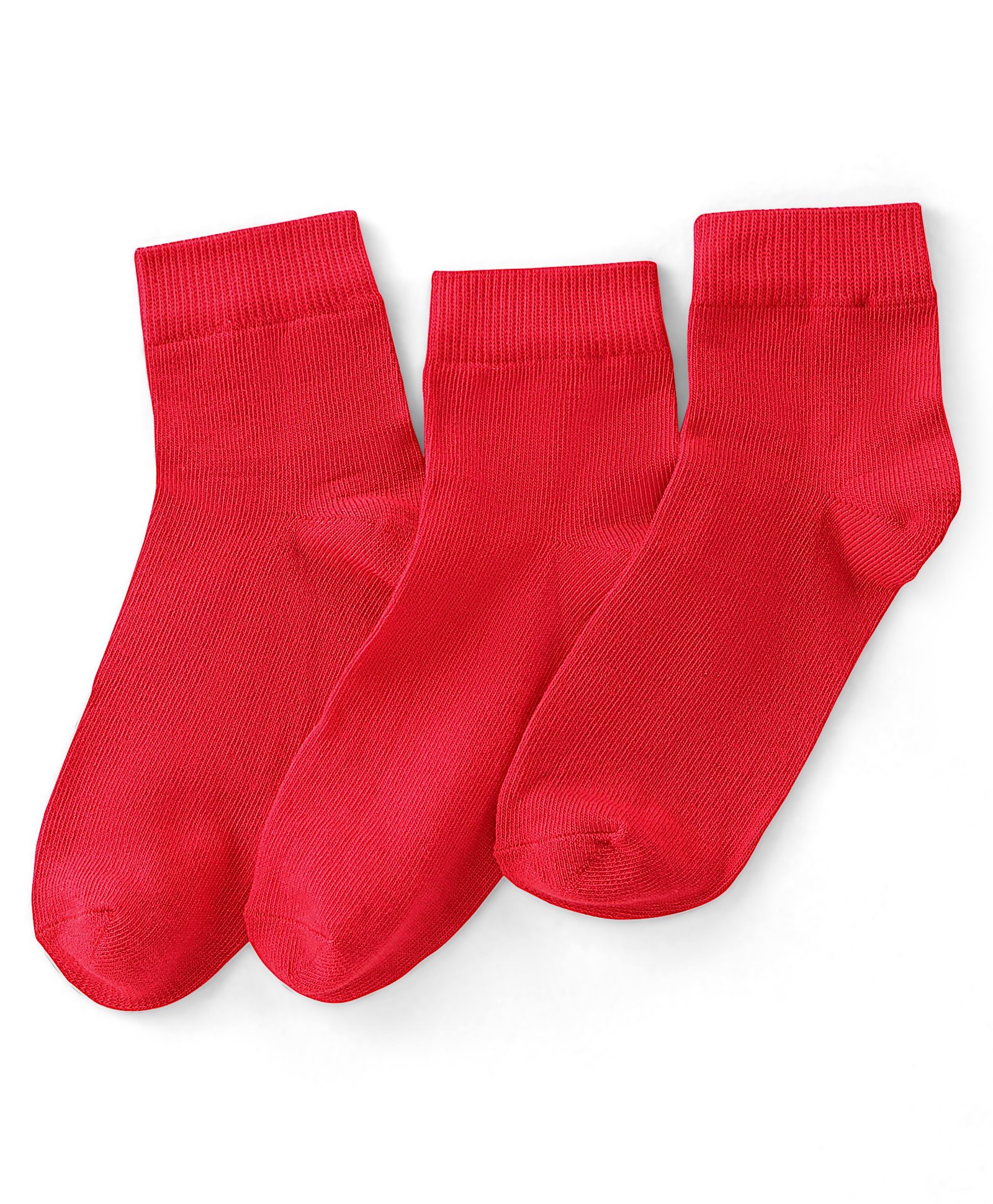 Pine Kids Cotton Blend Knit Ankle Length Solid Color School Socks Set Pack of 3 - Red-picture-13