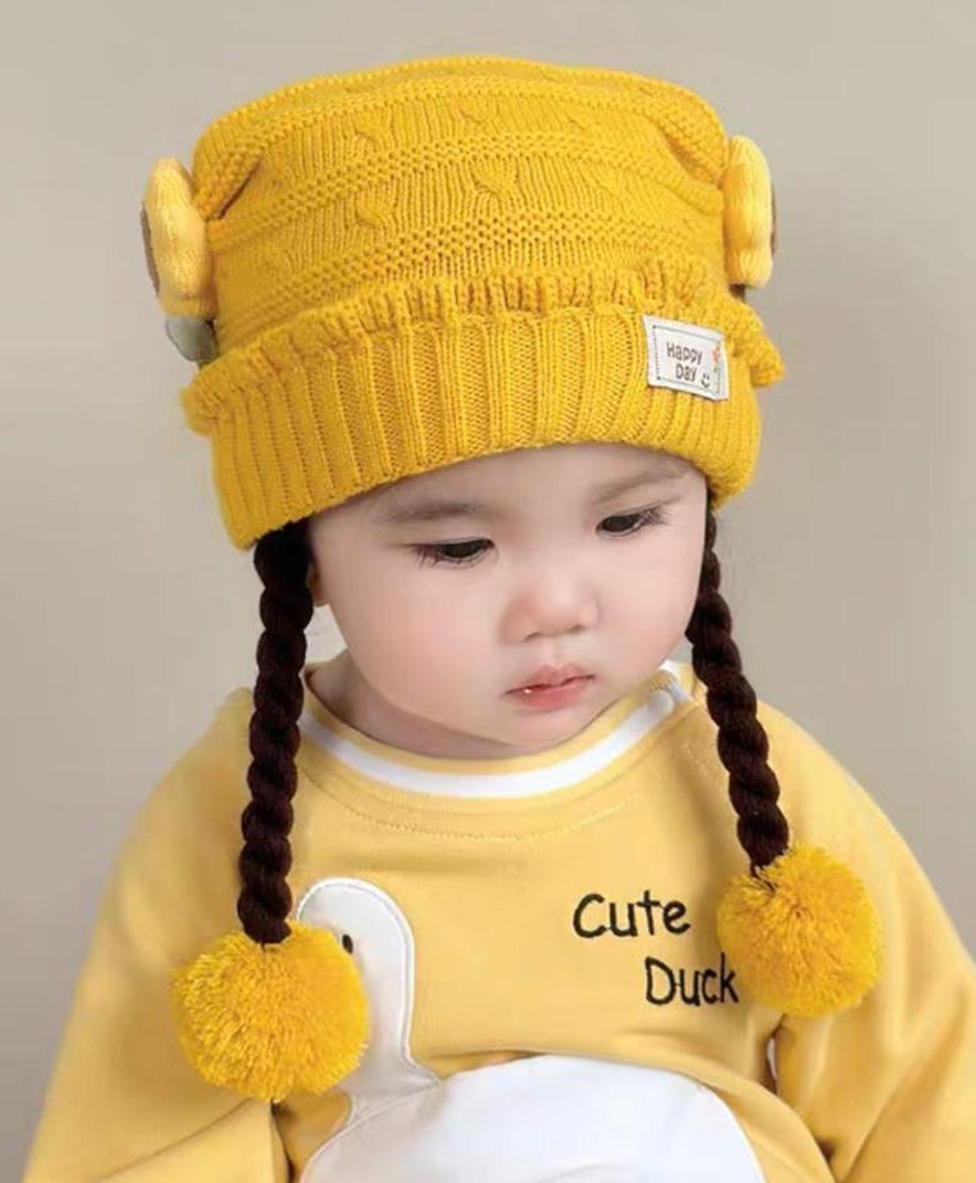Ziory Sunflowers Designed With Braids Cap - Yellow-image-30