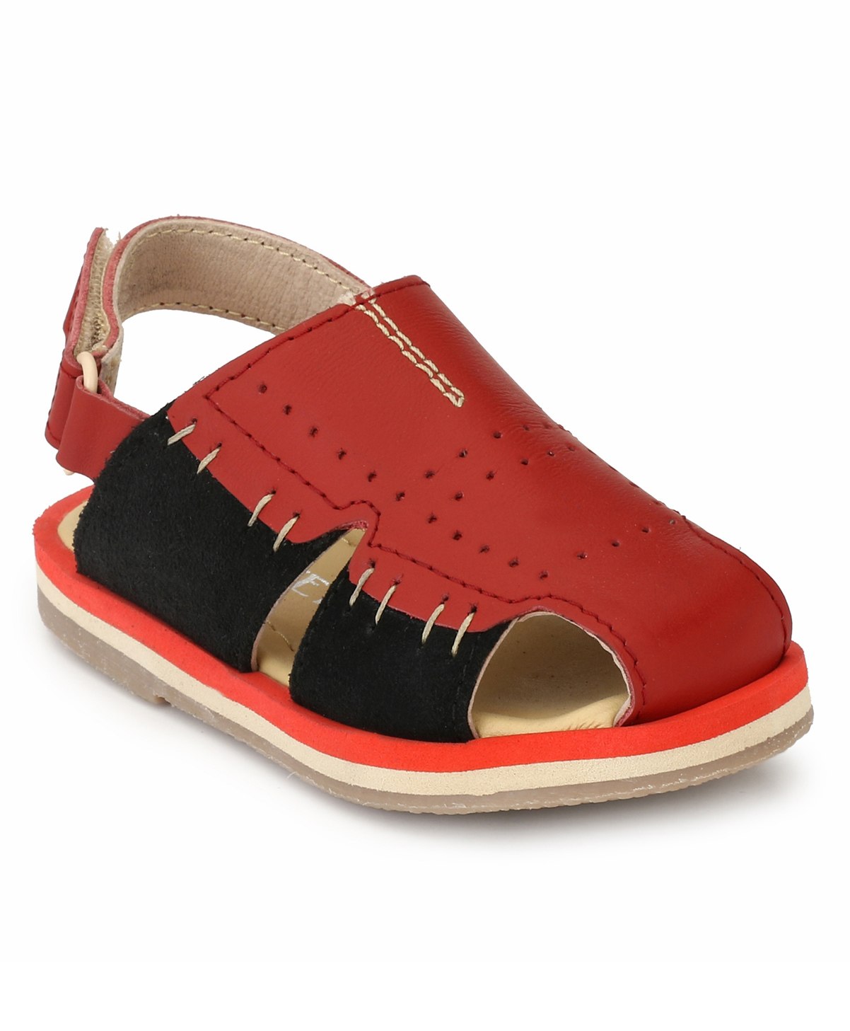 TUSKEY Colour Block Detailed Side Stitched Sandals - Red-picture-13