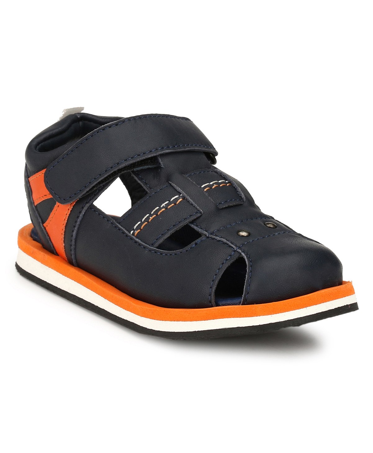 TUSKEY Solid Velcro Closure Sandals - Blue-image-35