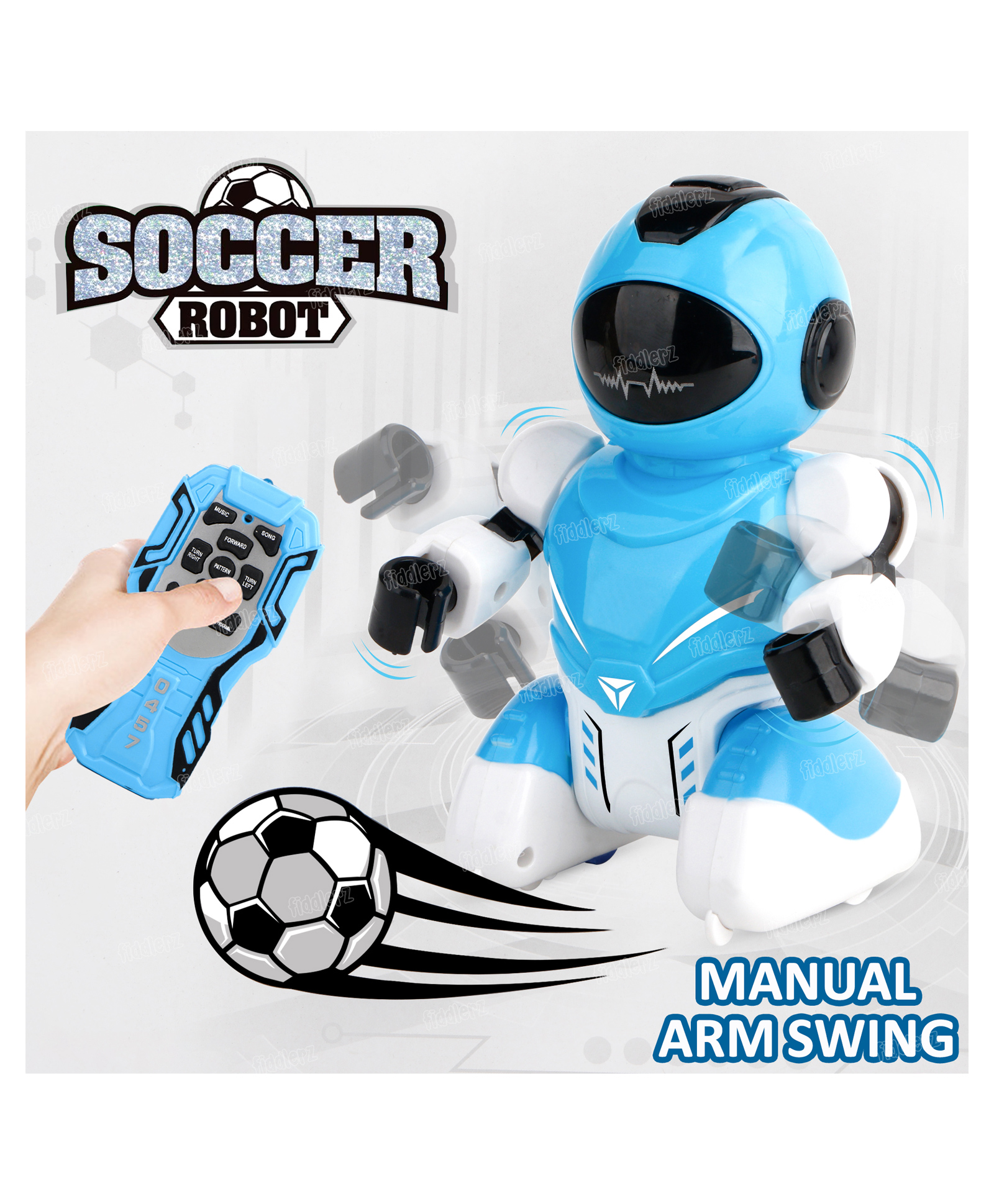 Fiddlerz RC Robot Remote Control Soccer Game for Kids Tackle Dribble & Shoot Football Toys for Boys & Girls USB Rechargeable-image-40