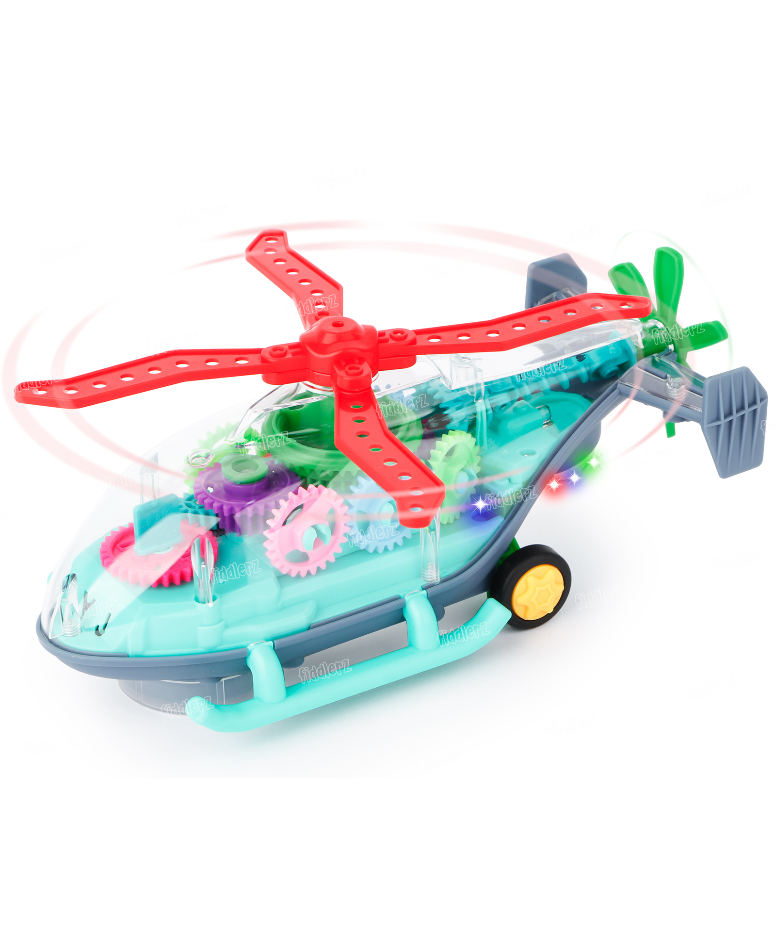 Fiddlerz 3D Musical Helicopter Toy Bump N Go Musical Toy - Multicolour-image-4