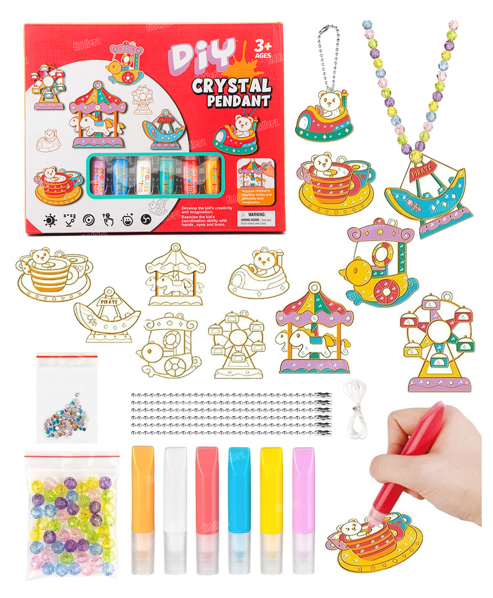 Fiddlerz DIY Crystal Paint Arts and Crafts Set DIY Crystal Pendant Kit-picture-15