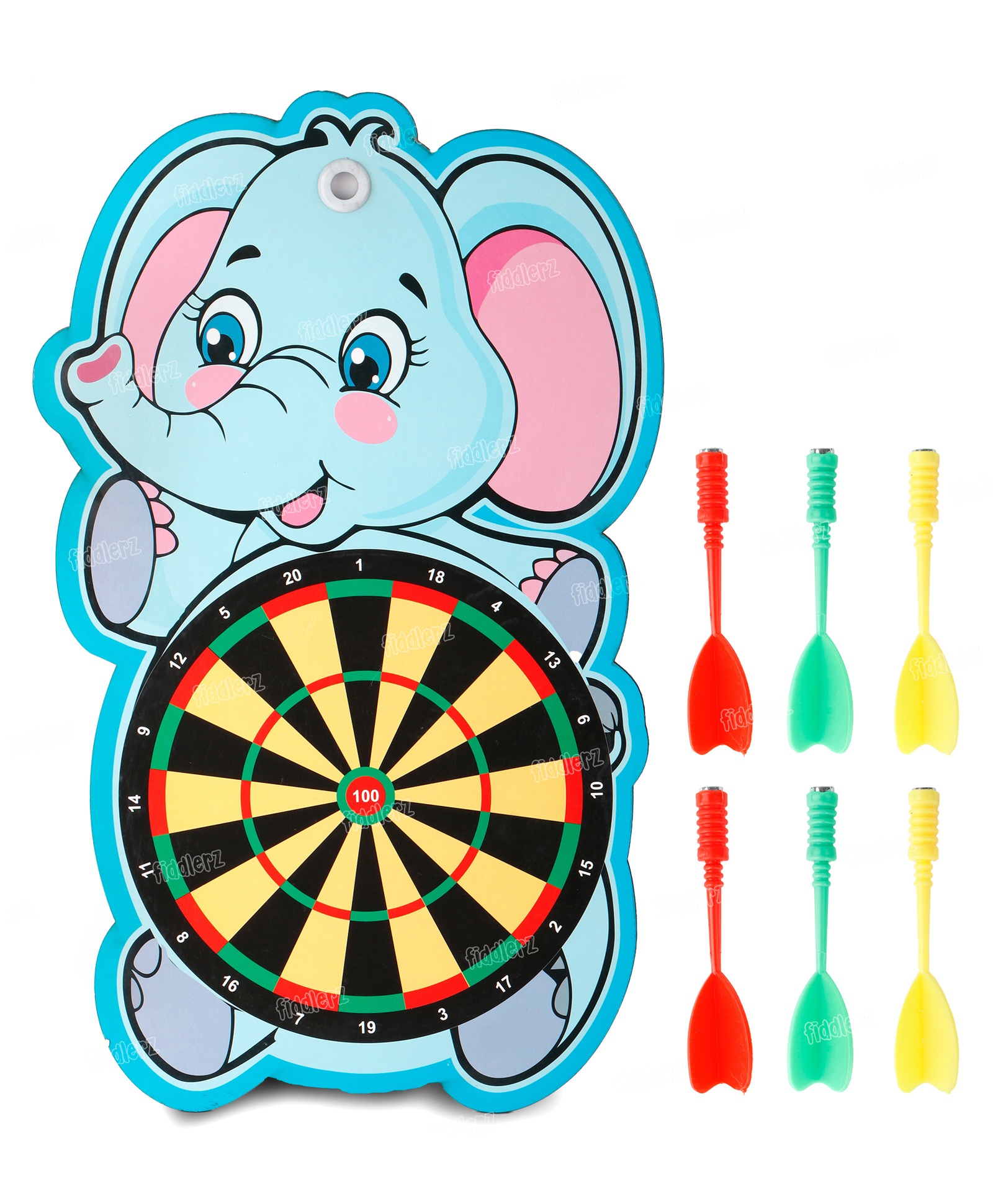 Fiddlerz Kids Dart Board Game Set with Sticky Balls & Hook Portable Educational Activity Toys For Boys Girls (Elephant Sticky Target)-picture-16