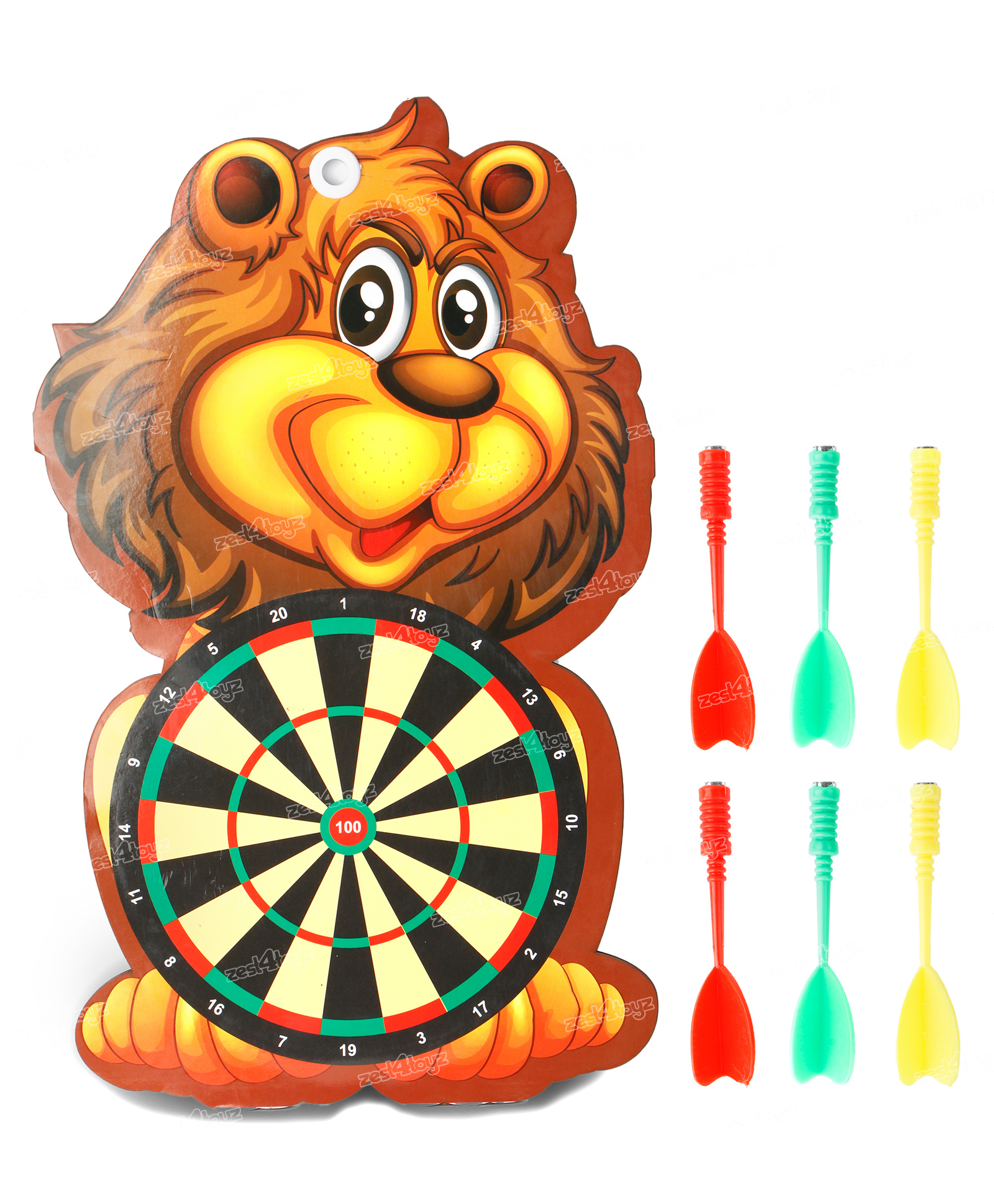 Fiddlerz Kids Dart Board Game Set with Sticky Balls & Hook Portable Educational Activity Toys For Boys Girls (Lion Sticky Target)-picture-25