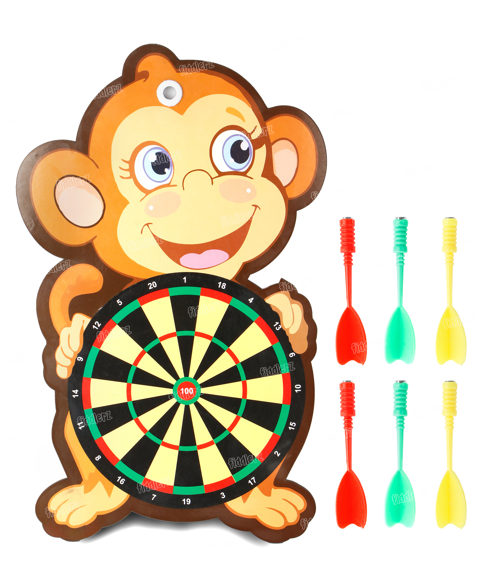 Fiddlerz Kids Dart Board Game Set with Sticky Balls & Hook Portable Educational Activity Toys For Boys Girls (Monkey Sticky Target)-picture-15