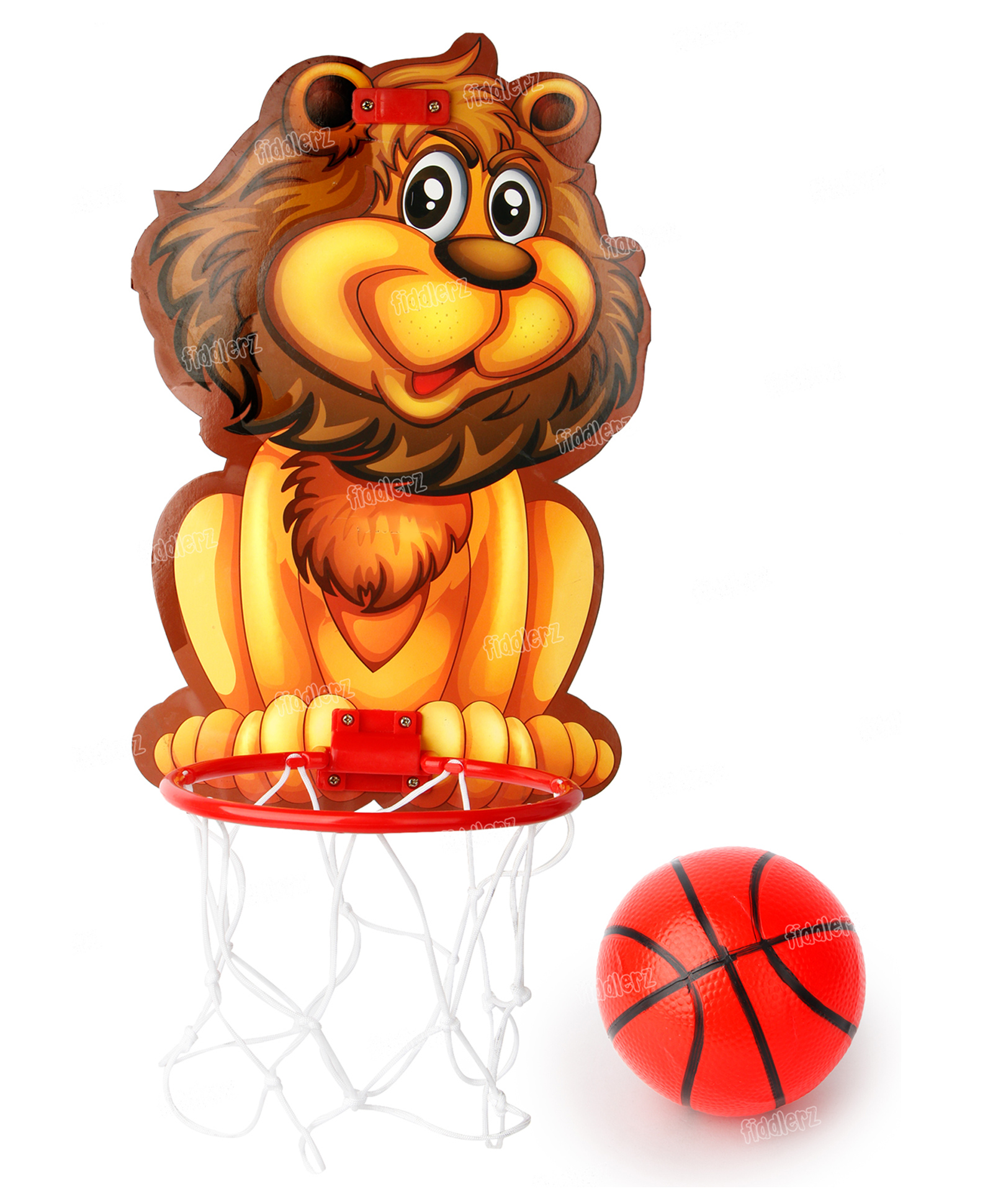 Fiddlerz Lion Basket Ball for Kids Toys for Boys Girls Portable Set with Hanging Board Ring Net Indoor and Outdoor Games-image-15