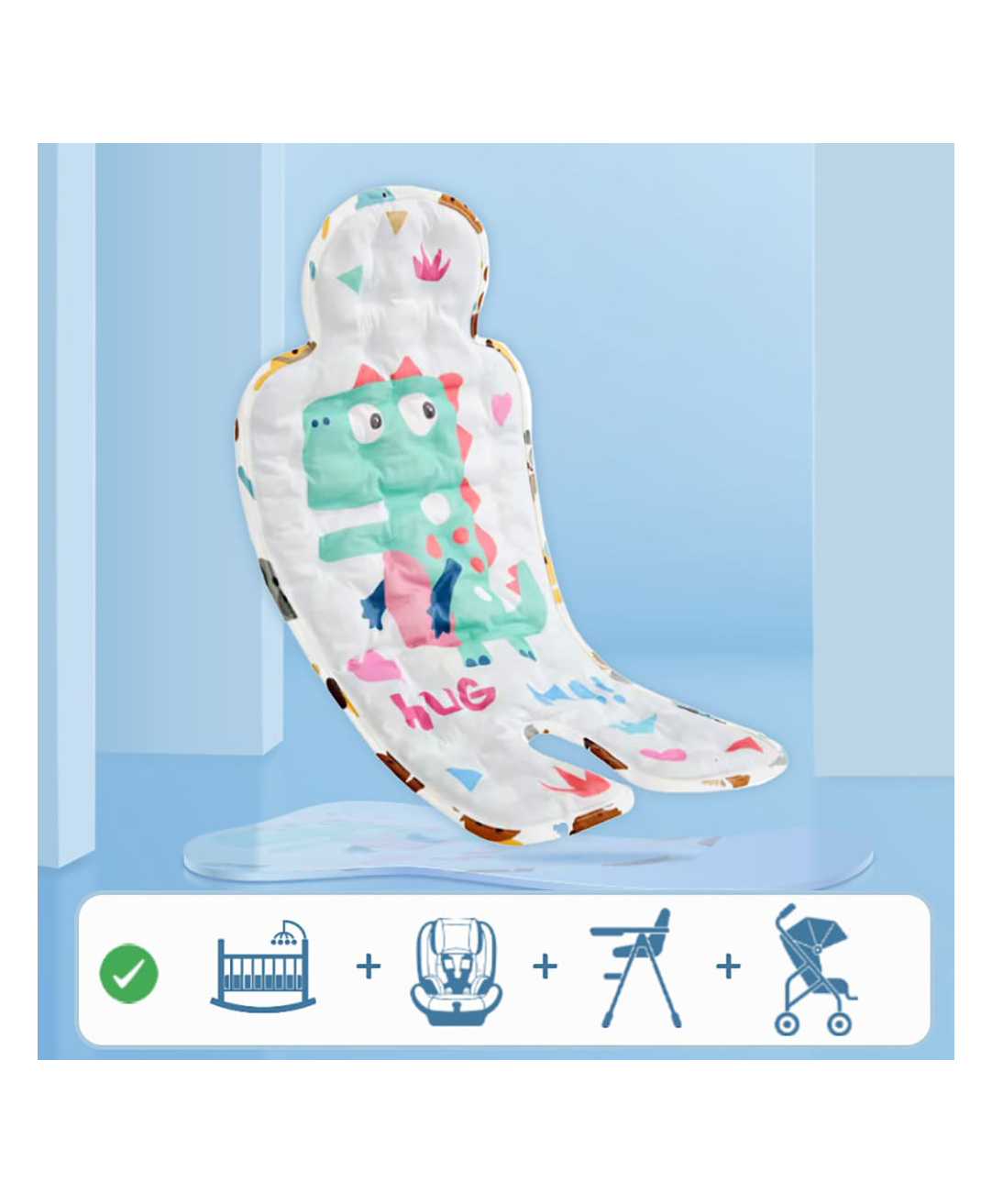 StarAndDaisy Baby Ice Mat, Summer Chair Ice Cushion Breathable Baby Car Seat Cooling Pad Summer Cooler Seat Cushion Multifunctional Ice Mat for Stroller Baby Dining Chair, Child Safety Seat-image-26