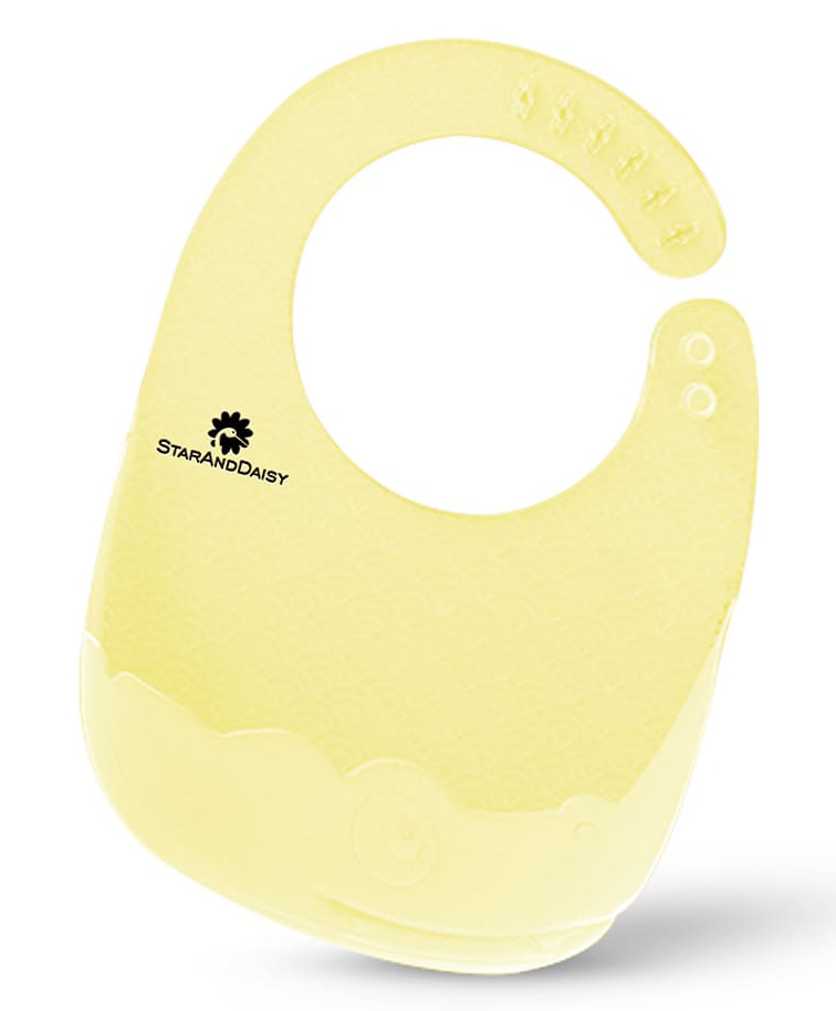 StarAndDaisy Silicone Bibs for Infants Silicone Bib for Babies with Six adjustable Buckles Washable and Reusable (Yellow Set of 2)-image-27