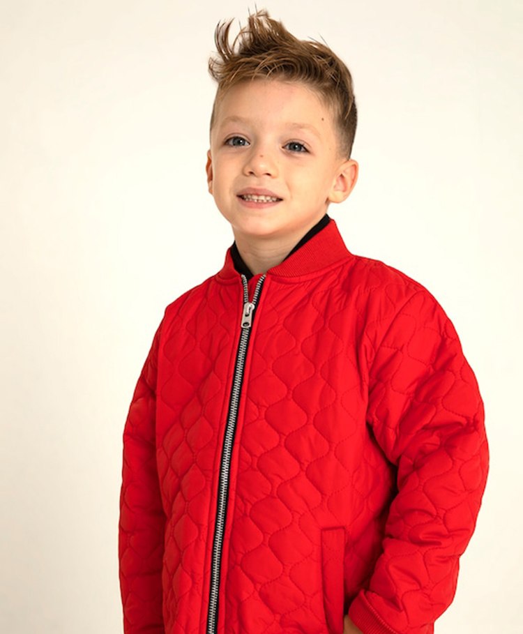 Cherry Crumble By Nitt Hyman Full Sleeves  Quilted Bomber Jacket - Red-picture-13