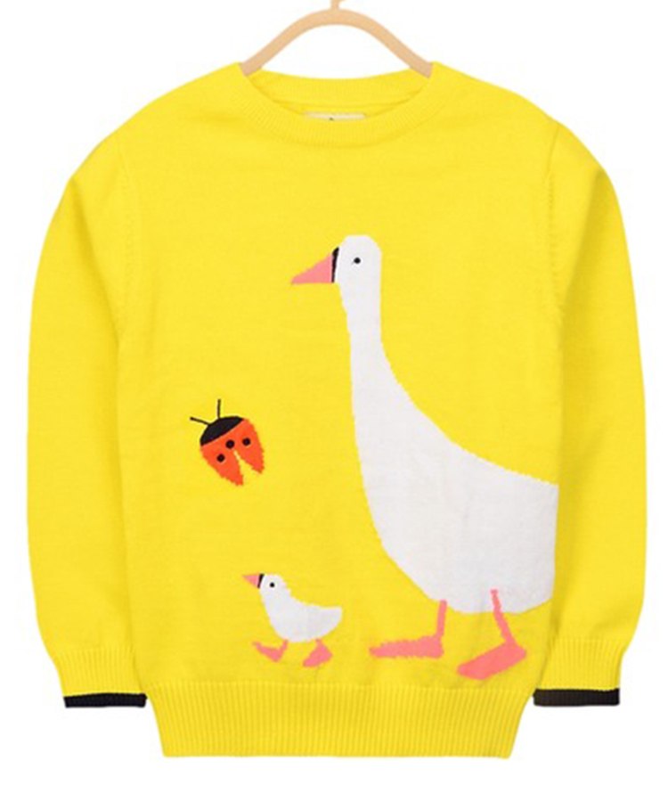 Cherry Crumble By Nitt Hyman Full Sleeves Duck Printed Sweater - Yellow-image-10