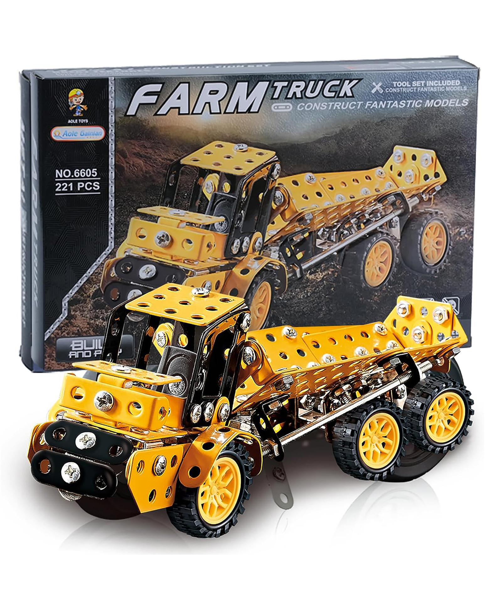 Akn Toys Farm Truck Series Mechanic Style Game - 221 Pieces ( Color and Design May Vary)-picture-25