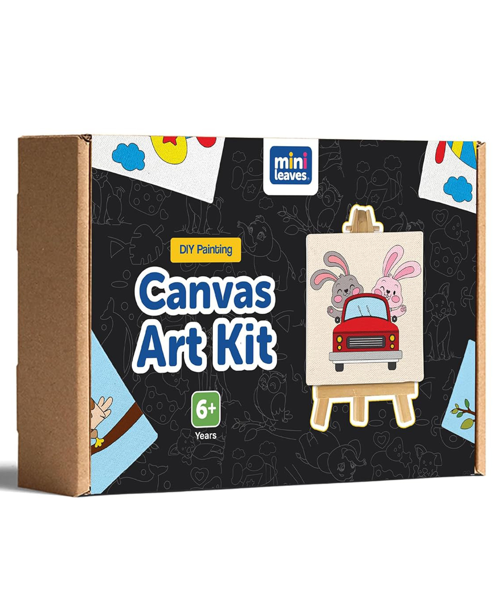 minileaves Mini Leaves Mini Canvas Art Paint DIY Kit with Wooden Essel for Beginners  set of 4-picture-4