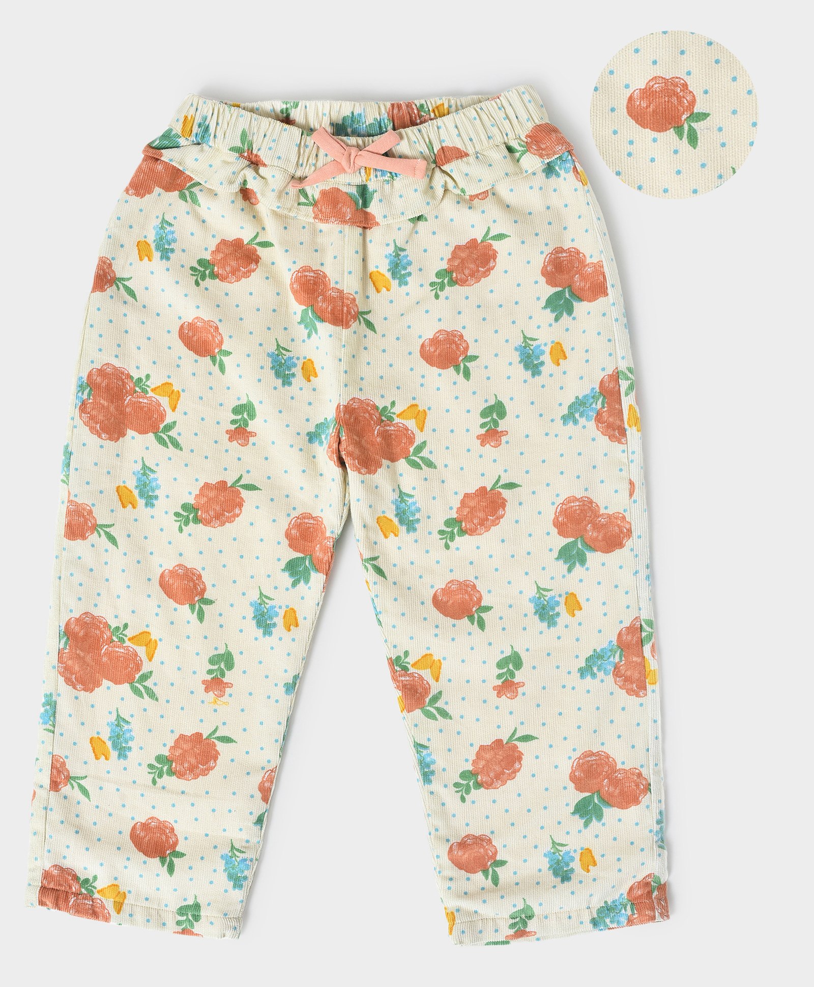 Mi Arcus 100% Cotton Floral Printed Pant - Cream-picture-18