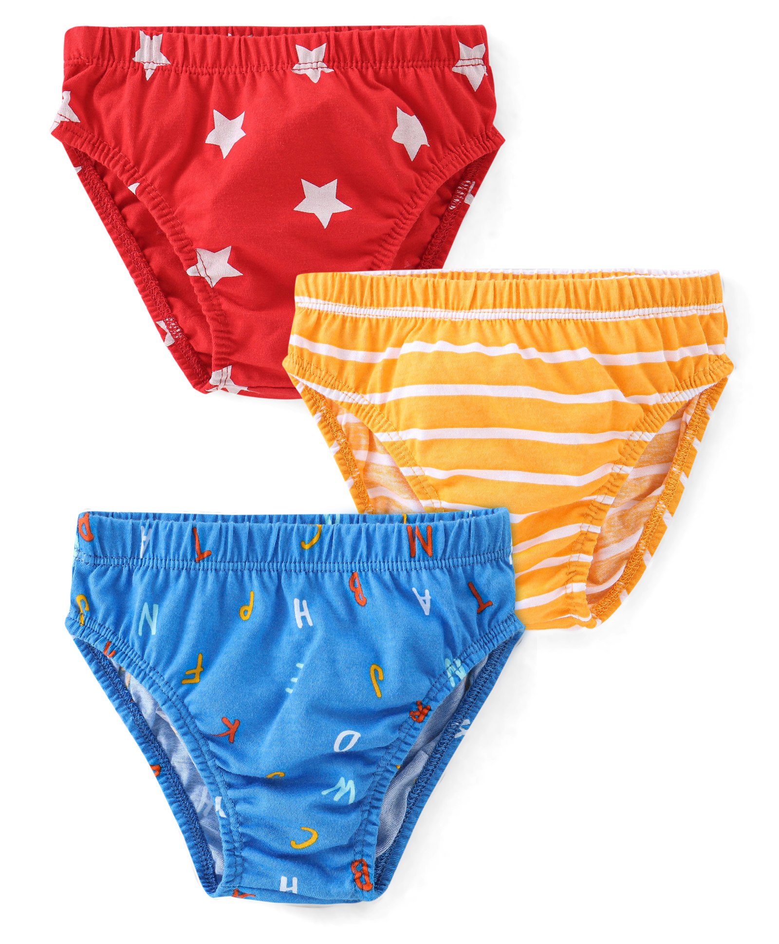 Babyhug 100% Cotton Briefs Stars & Stripes Print Pack of 3 - Multicolour-image-45