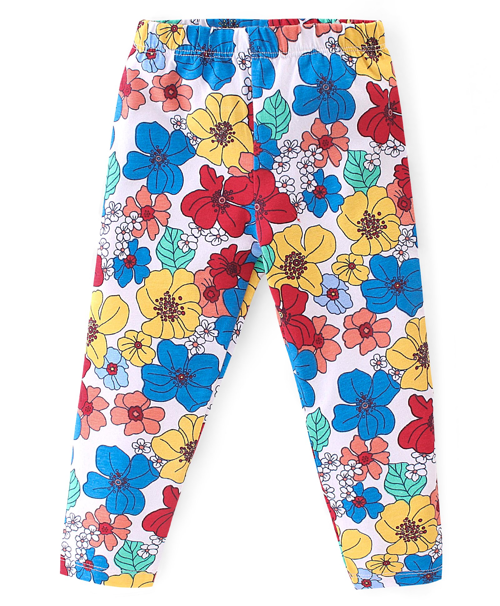 Babyhug Cotton Lycra Full Length Floral Printed Legging - Multicolour-picture-35