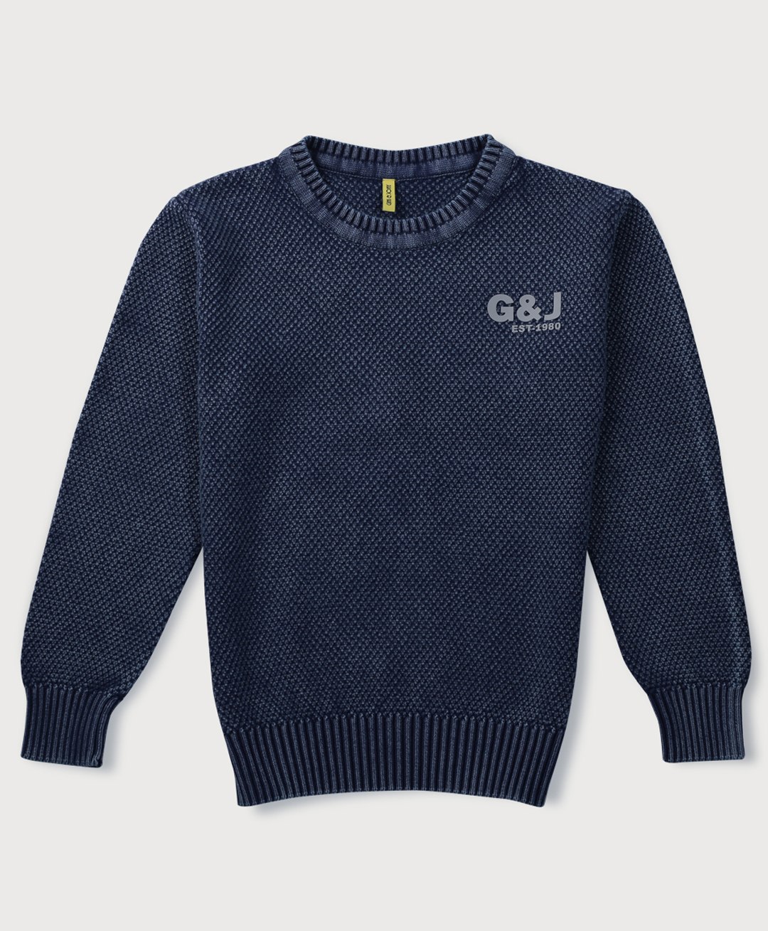 Gini and Jony Cotton Full Sleeves Pullover Logo Print - Blue-image-17