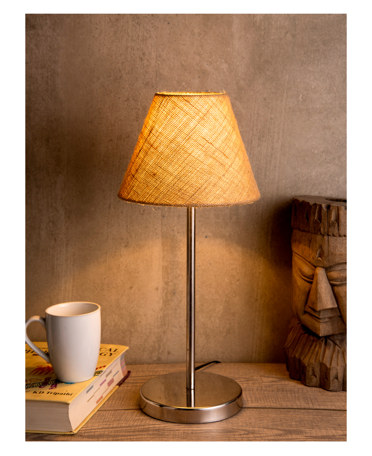 Green Girgit Metal Table Lamp with Brown Jute Shade-image-19