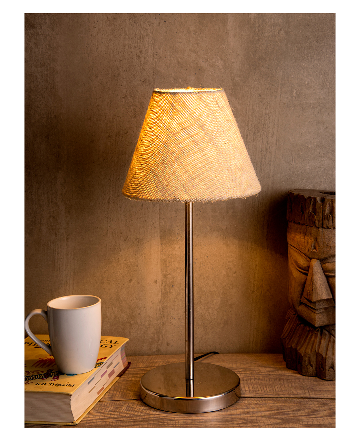 Green Girgit Metal Table Lamp with White Jute Shade-image-36