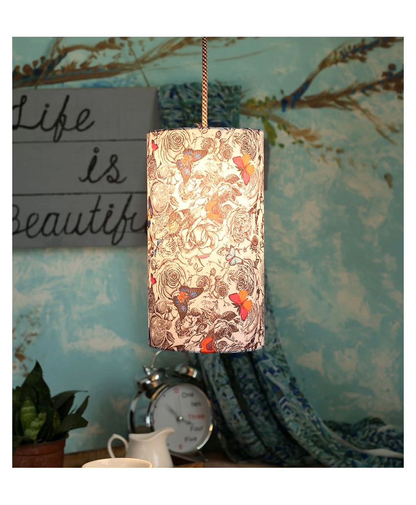 Green Girgit Butterfly Cylindrical Hanging Shade-picture-14