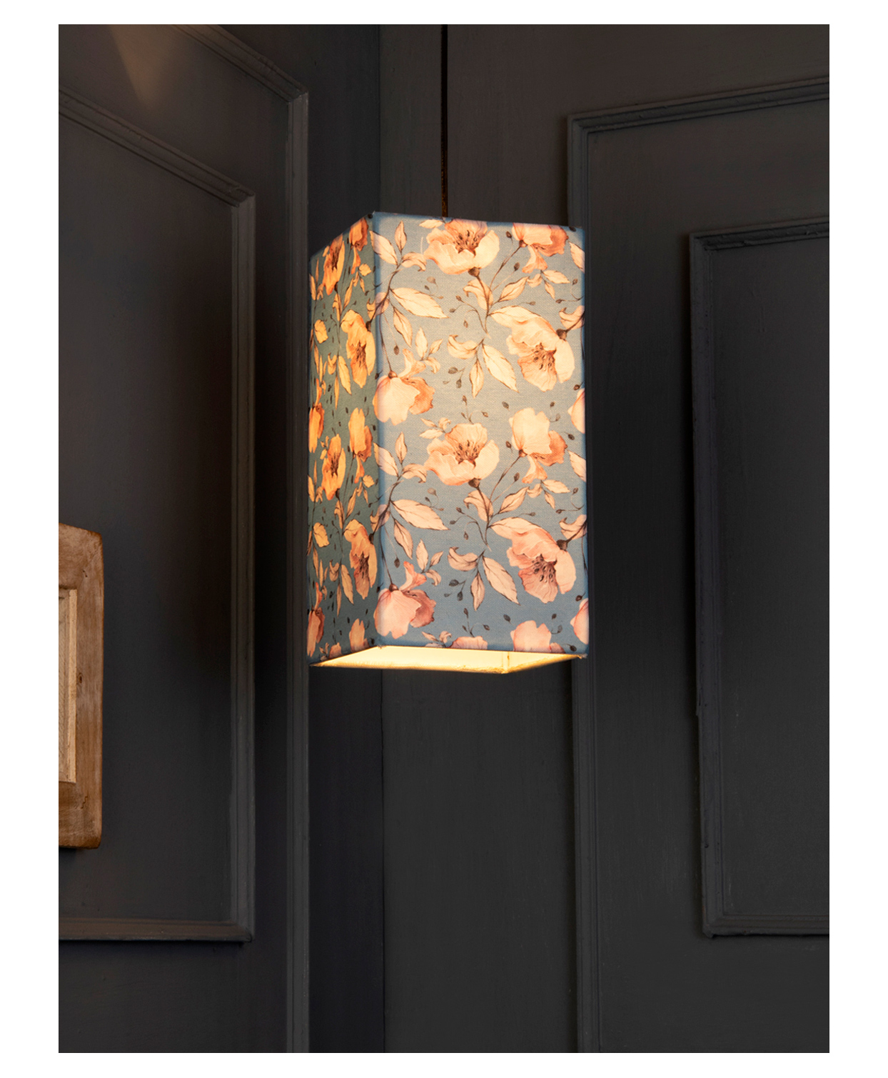 Green Girgit Turquoise Floral Hanging Shade-image-43