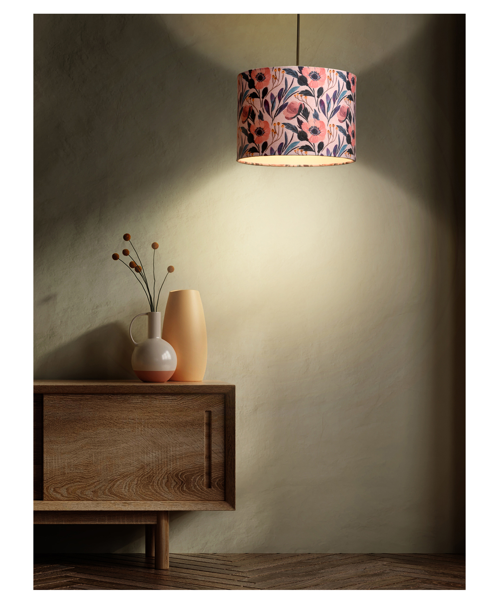 Green Girgit Pink Floral Hanging Shade-image-14