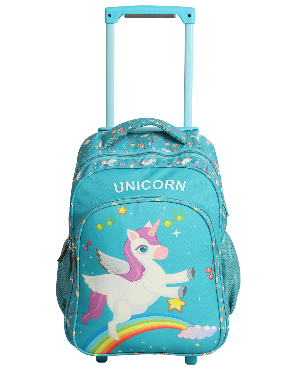 Novex Kids Unicorn Backpack Trolley with 2 Wheel Turquoise - 18 Inch-picture-17