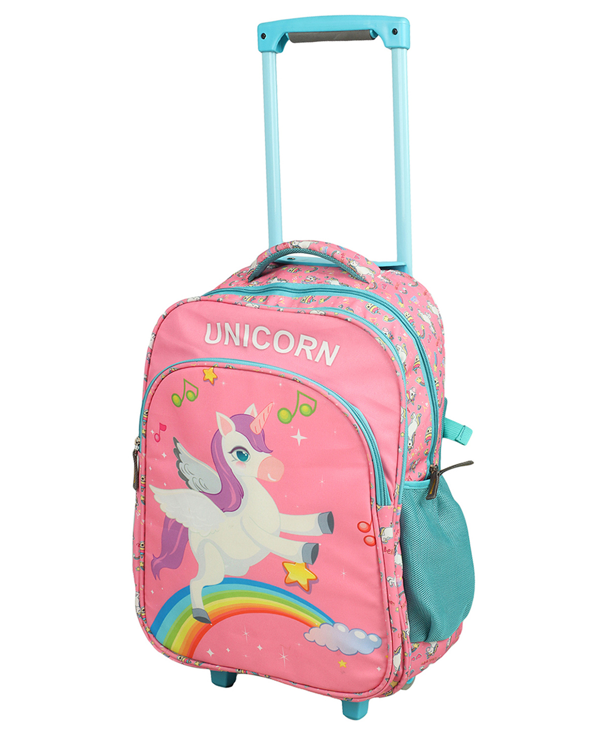 Novex Kids Unicorn Backpack Trolley with 2 Wheel Pink - 18 Inch-image-45