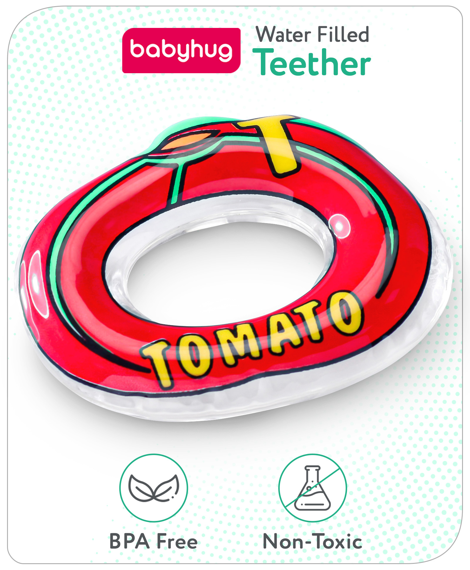 Babyhug Tomato Shaped Water Filled Teether  - Red-picture-29